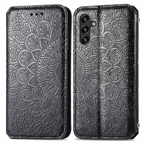 Funda de Cuero Cartera con Soporte Patron de Moda Carcasa S01D para Samsung Galaxy A13 5G Negro