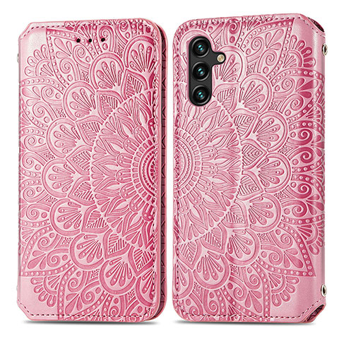 Funda de Cuero Cartera con Soporte Patron de Moda Carcasa S01D para Samsung Galaxy A13 5G Oro Rosa