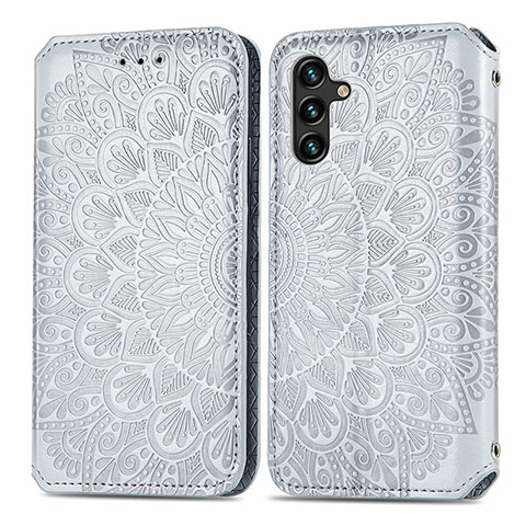 Funda de Cuero Cartera con Soporte Patron de Moda Carcasa S01D para Samsung Galaxy A13 5G Plata