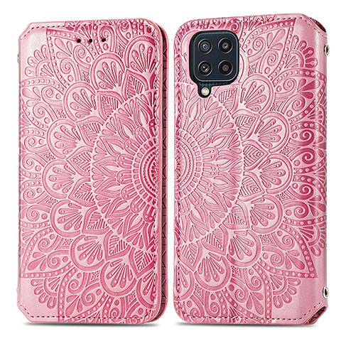 Funda de Cuero Cartera con Soporte Patron de Moda Carcasa S01D para Samsung Galaxy A22 4G Oro Rosa