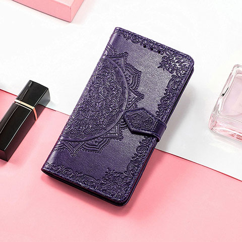 Funda de Cuero Cartera con Soporte Patron de Moda Carcasa S01D para Samsung Galaxy F13 4G Morado