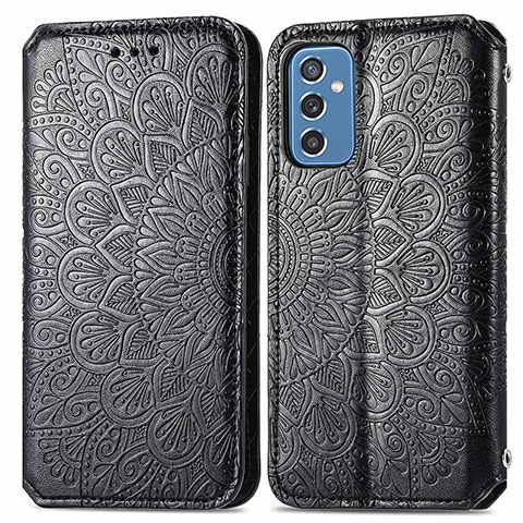 Funda de Cuero Cartera con Soporte Patron de Moda Carcasa S01D para Samsung Galaxy M52 5G Negro