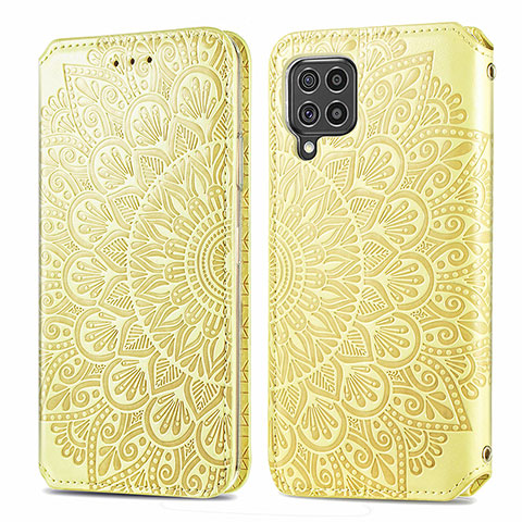 Funda de Cuero Cartera con Soporte Patron de Moda Carcasa S01D para Samsung Galaxy M62 4G Oro