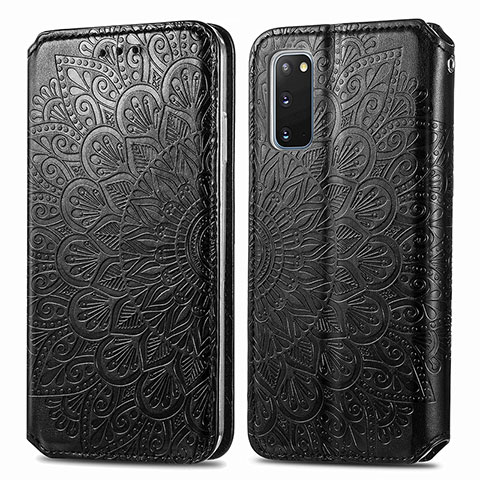 Funda de Cuero Cartera con Soporte Patron de Moda Carcasa S01D para Samsung Galaxy S20 5G Negro