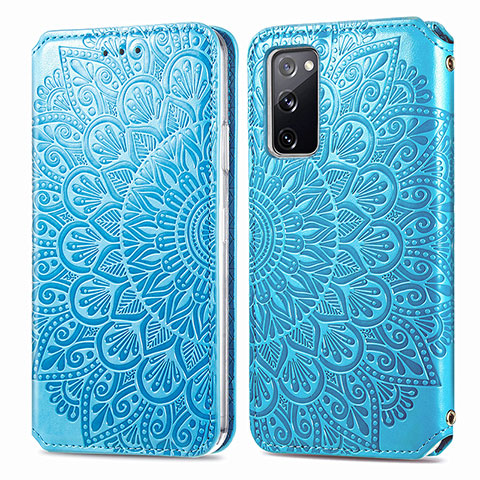 Funda de Cuero Cartera con Soporte Patron de Moda Carcasa S01D para Samsung Galaxy S20 FE (2022) 5G Azul