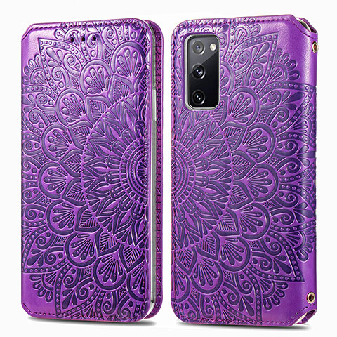 Funda de Cuero Cartera con Soporte Patron de Moda Carcasa S01D para Samsung Galaxy S20 FE 4G Morado