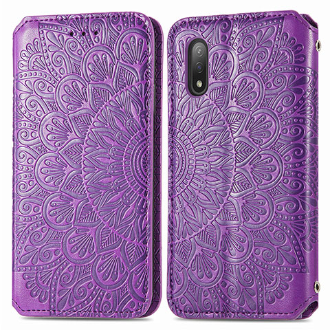 Funda de Cuero Cartera con Soporte Patron de Moda Carcasa S01D para Sony Xperia Ace II Morado