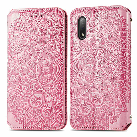 Funda de Cuero Cartera con Soporte Patron de Moda Carcasa S01D para Sony Xperia Ace II SO-41B Oro Rosa