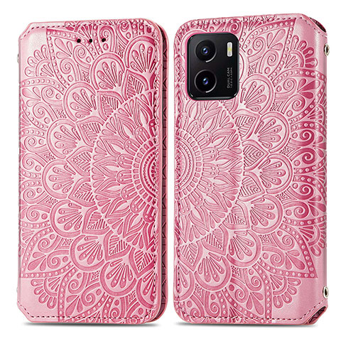 Funda de Cuero Cartera con Soporte Patron de Moda Carcasa S01D para Vivo iQOO U5x Oro Rosa