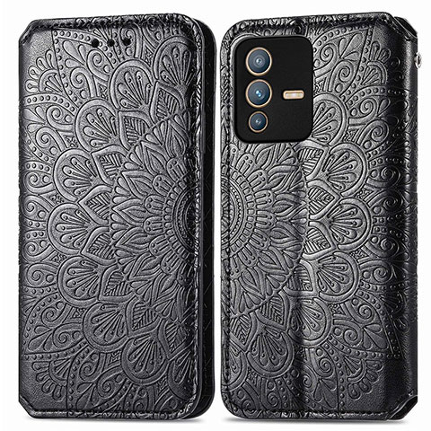 Funda de Cuero Cartera con Soporte Patron de Moda Carcasa S01D para Vivo V23 5G Negro