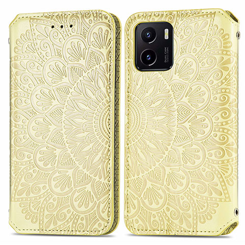 Funda de Cuero Cartera con Soporte Patron de Moda Carcasa S01D para Vivo Y15S Oro