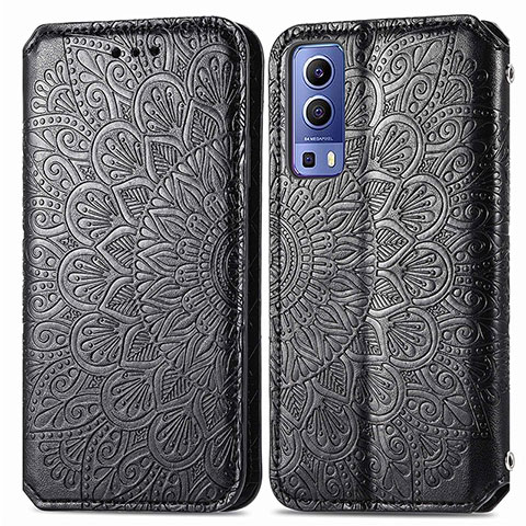 Funda de Cuero Cartera con Soporte Patron de Moda Carcasa S01D para Vivo Y52 5G Negro