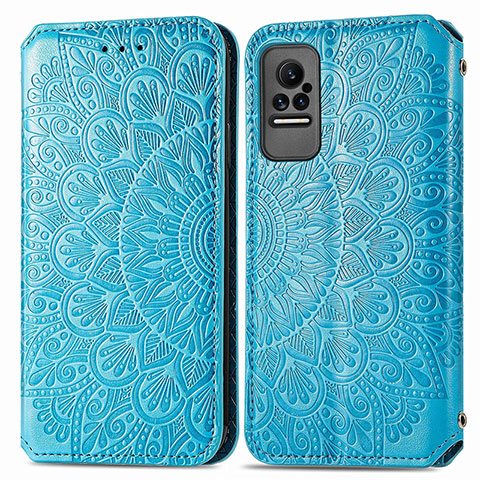 Funda de Cuero Cartera con Soporte Patron de Moda Carcasa S01D para Xiaomi Civi 5G Azul