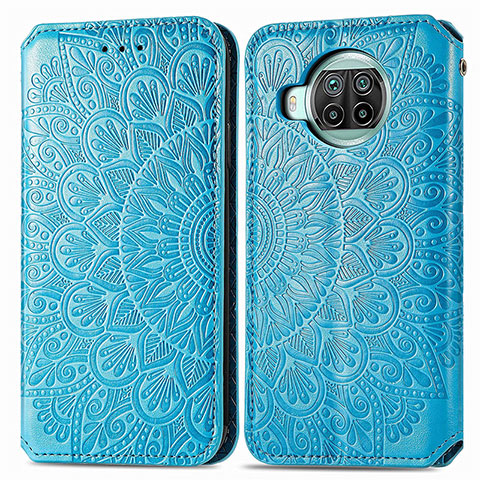 Funda de Cuero Cartera con Soporte Patron de Moda Carcasa S01D para Xiaomi Mi 10T Lite 5G Azul