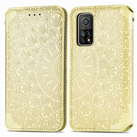 Funda de Cuero Cartera con Soporte Patron de Moda Carcasa S01D para Xiaomi Mi 10T Pro 5G Oro