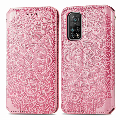 Funda de Cuero Cartera con Soporte Patron de Moda Carcasa S01D para Xiaomi Mi 10T Pro 5G Oro Rosa