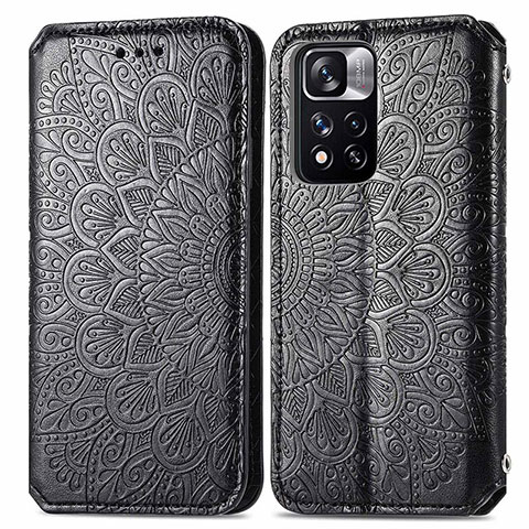 Funda de Cuero Cartera con Soporte Patron de Moda Carcasa S01D para Xiaomi Mi 11i 5G (2022) Negro