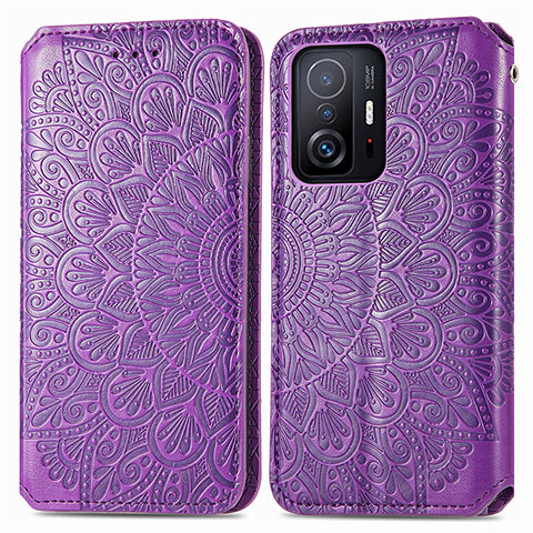 Funda de Cuero Cartera con Soporte Patron de Moda Carcasa S01D para Xiaomi Mi 11T 5G Morado