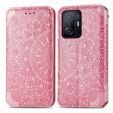 Funda de Cuero Cartera con Soporte Patron de Moda Carcasa S01D para Xiaomi Mi 11T 5G Oro Rosa