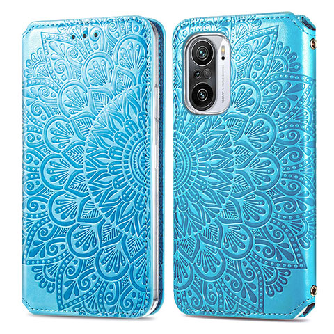 Funda de Cuero Cartera con Soporte Patron de Moda Carcasa S01D para Xiaomi Mi 11X 5G Azul