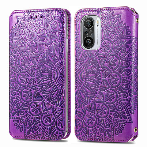 Funda de Cuero Cartera con Soporte Patron de Moda Carcasa S01D para Xiaomi Mi 11X 5G Morado