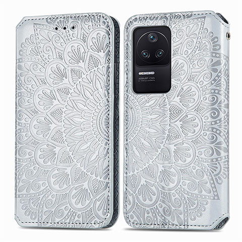 Funda de Cuero Cartera con Soporte Patron de Moda Carcasa S01D para Xiaomi Poco F4 5G Plata