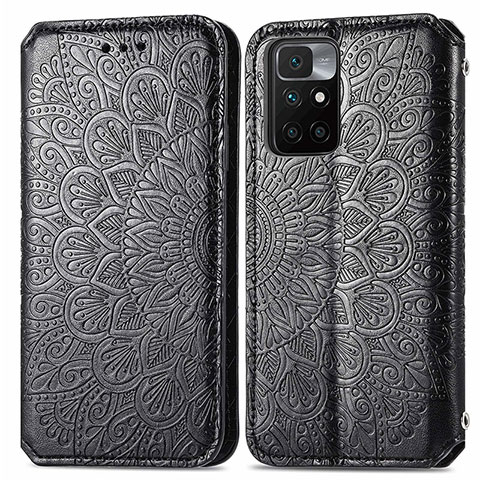 Funda de Cuero Cartera con Soporte Patron de Moda Carcasa S01D para Xiaomi Redmi 10 (2022) Negro