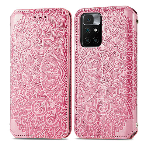 Funda de Cuero Cartera con Soporte Patron de Moda Carcasa S01D para Xiaomi Redmi 10 (2022) Oro Rosa