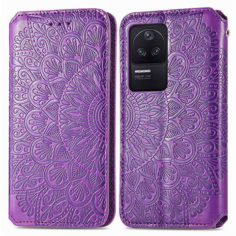 Funda de Cuero Cartera con Soporte Patron de Moda Carcasa S01D para Xiaomi Redmi K40S 5G Morado