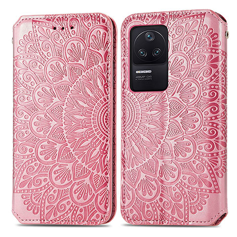 Funda de Cuero Cartera con Soporte Patron de Moda Carcasa S01D para Xiaomi Redmi K40S 5G Oro Rosa