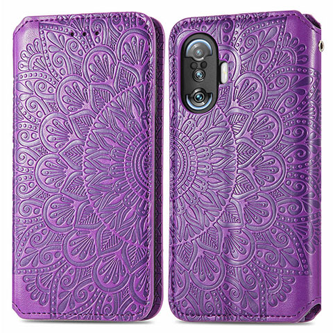 Funda de Cuero Cartera con Soporte Patron de Moda Carcasa S01D para Xiaomi Redmi K50 Gaming AMG F1 5G Morado