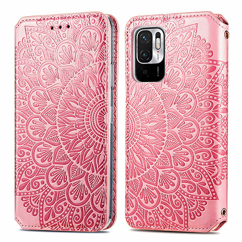 Funda de Cuero Cartera con Soporte Patron de Moda Carcasa S01D para Xiaomi Redmi Note 10 5G Oro Rosa