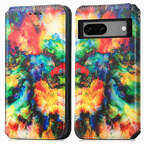 Funda de Cuero Cartera con Soporte Patron de Moda Carcasa S02D para Google Pixel 7 5G Multicolor