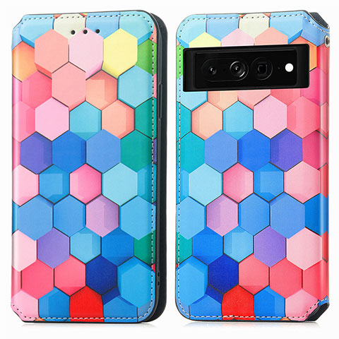 Funda de Cuero Cartera con Soporte Patron de Moda Carcasa S02D para Google Pixel 7 Pro 5G Vistoso