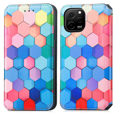 Funda de Cuero Cartera con Soporte Patron de Moda Carcasa S02D para Huawei Enjoy 50z Vistoso