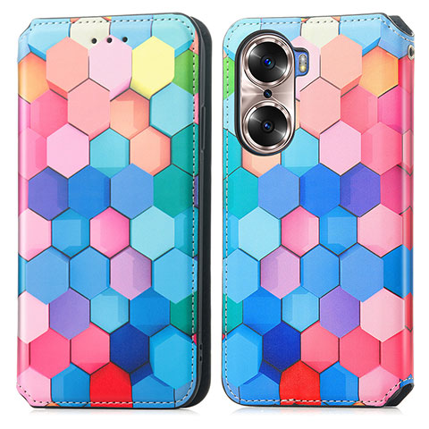 Funda de Cuero Cartera con Soporte Patron de Moda Carcasa S02D para Huawei Honor 60 5G Vistoso