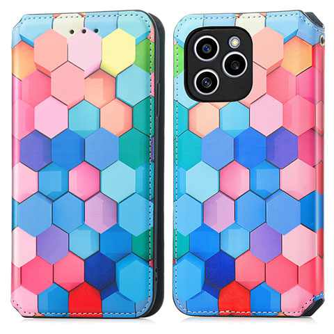 Funda de Cuero Cartera con Soporte Patron de Moda Carcasa S02D para Huawei Honor 60 SE 5G Vistoso