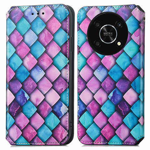 Funda de Cuero Cartera con Soporte Patron de Moda Carcasa S02D para Huawei Honor Magic4 Lite 5G Morado