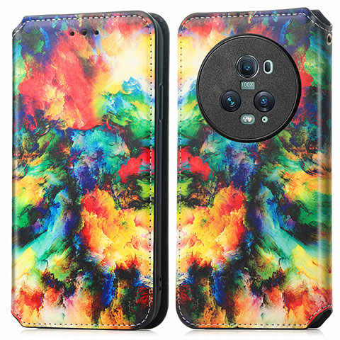 Funda de Cuero Cartera con Soporte Patron de Moda Carcasa S02D para Huawei Honor Magic5 Pro 5G Multicolor