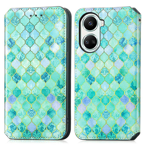 Funda de Cuero Cartera con Soporte Patron de Moda Carcasa S02D para Huawei Nova 10 SE Verde