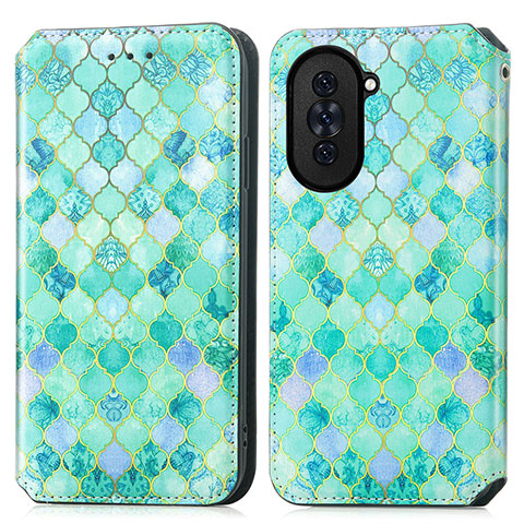 Funda de Cuero Cartera con Soporte Patron de Moda Carcasa S02D para Huawei Nova 10 Verde