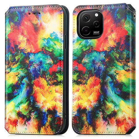 Funda de Cuero Cartera con Soporte Patron de Moda Carcasa S02D para Huawei Nova Y61 Multicolor