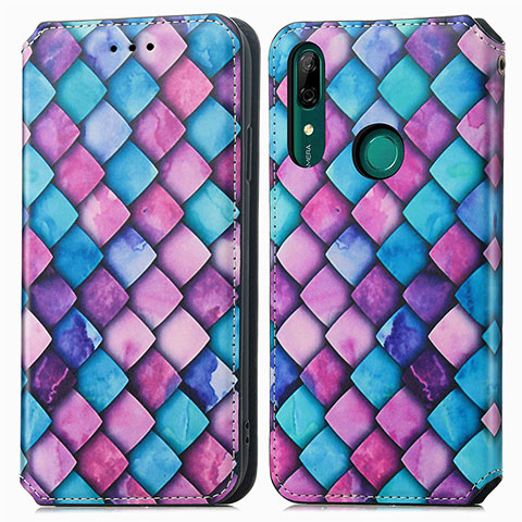 Funda de Cuero Cartera con Soporte Patron de Moda Carcasa S02D para Huawei P Smart Z (2019) Morado