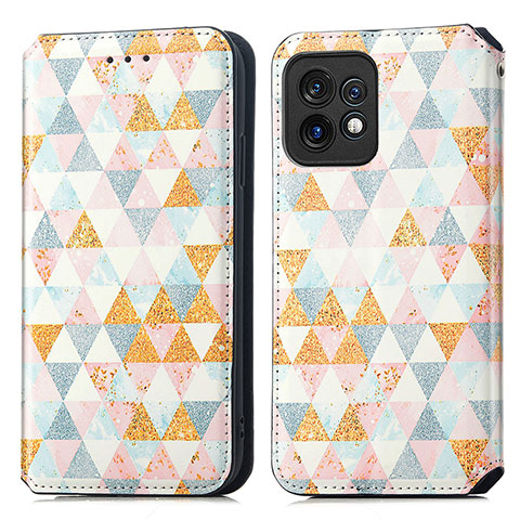 Funda de Cuero Cartera con Soporte Patron de Moda Carcasa S02D para Motorola Moto Edge Plus (2023) 5G Blanco