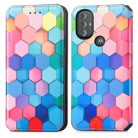 Funda de Cuero Cartera con Soporte Patron de Moda Carcasa S02D para Motorola Moto G Play (2023) Vistoso