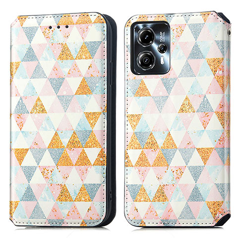 Funda de Cuero Cartera con Soporte Patron de Moda Carcasa S02D para Motorola Moto G23 Blanco