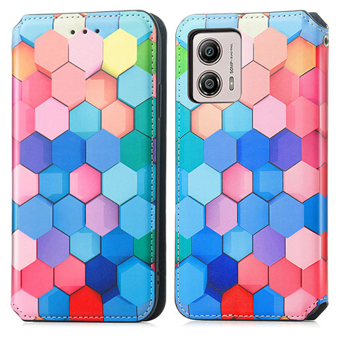 Funda de Cuero Cartera con Soporte Patron de Moda Carcasa S02D para Motorola Moto G53j 5G Vistoso