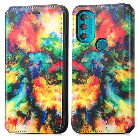 Funda de Cuero Cartera con Soporte Patron de Moda Carcasa S02D para Motorola Moto G71 5G Multicolor