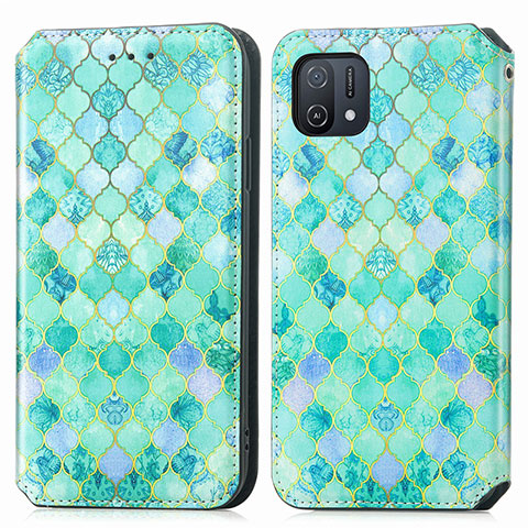 Funda de Cuero Cartera con Soporte Patron de Moda Carcasa S02D para Oppo A16e Verde