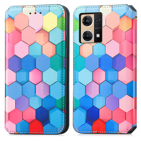 Funda de Cuero Cartera con Soporte Patron de Moda Carcasa S02D para Oppo F21s Pro 4G Vistoso